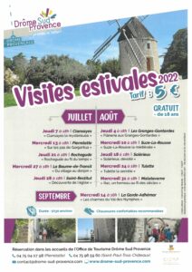 Visites estivales 2022 office Drôme Sud Provence