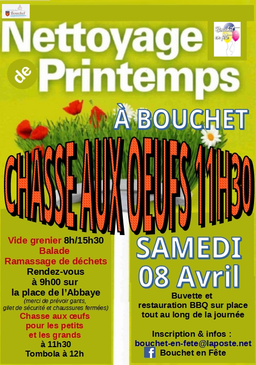 Bouchet en Fête Nettoyage de Printemps 8 avril 2023