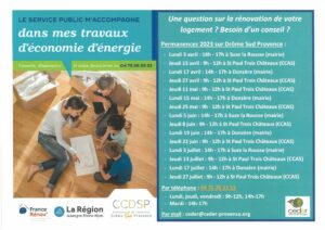 Le service public m’accompagne dans mes travaux d’économie d’énergie Permanences 2023