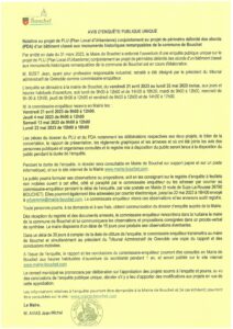 Avis d’enquête publique unique relative au projet de PLU conjointement au projet de périmètre délimité des abords d’un bâtiment classé aux monuments historiques remarquables de la commune de Bouchet