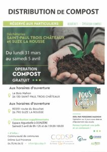 CCDSP :Distribution de compost du lundi 31 mars au samedi 05 avril 2025
