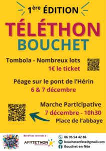 TÉLÉTHON - 6 et 7 décembre - organisé par Bouchet en fête