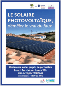 Conférence sur le Solaire Photovoltaïque – le 01/12/2025 à VALREAS