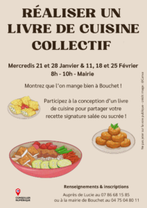 RÉALISER UN LIVRE DE CUISINE COLLECTIF - 8H00-10H00 - MAIRIE