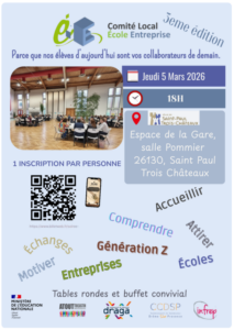 Le Comité Local Ecole Entreprise vous propose un temps d&rsquo;échange le jeudi 5 mars 2026