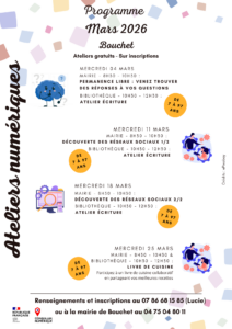 Programme Mars 2026 – Ateliers numériques