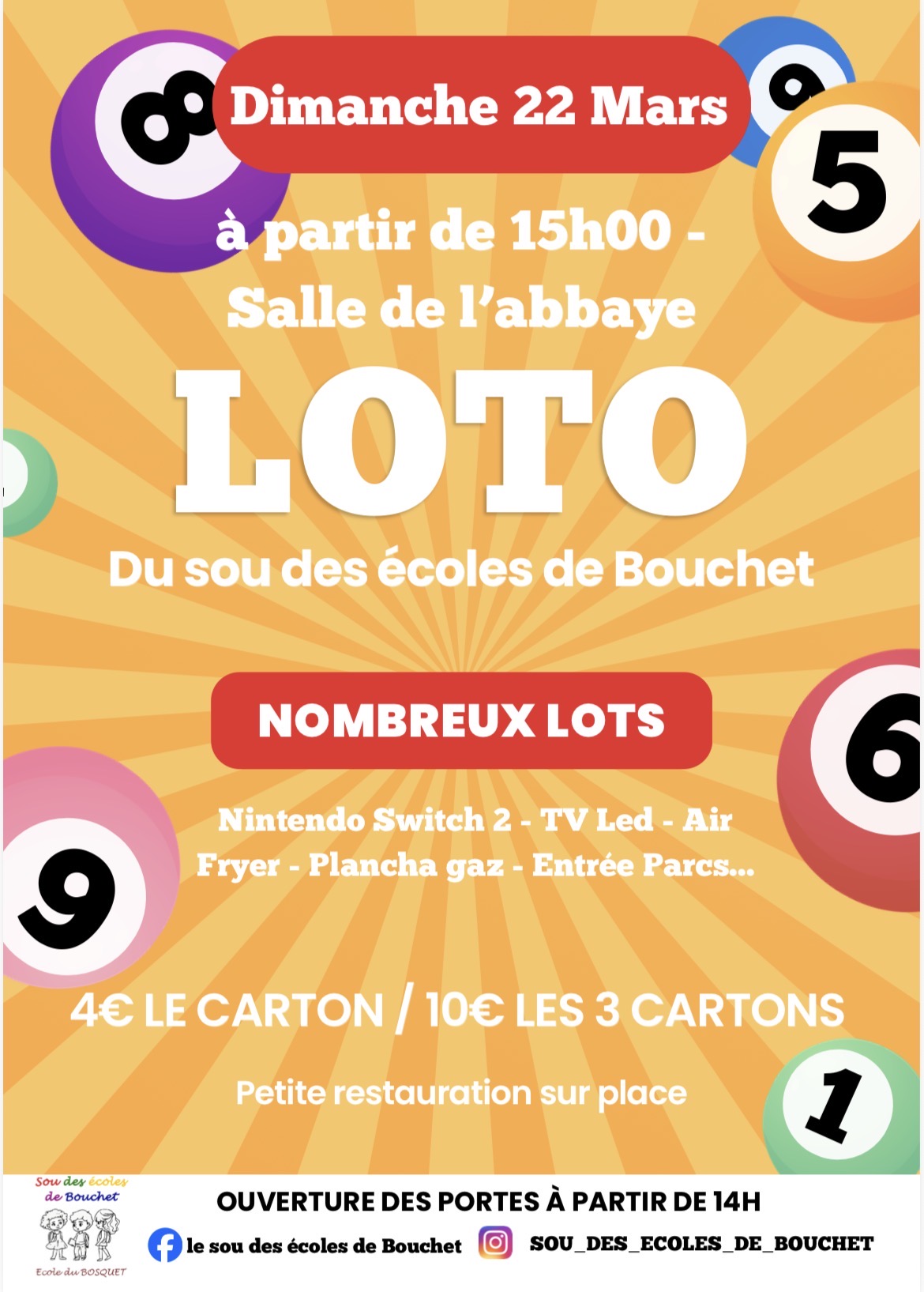 LOTO du Sou des Ecoles - Salle de l'Abbaye