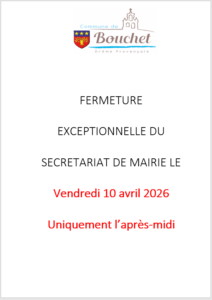 Fermeture exceptionnelle du secrétariat de mairie