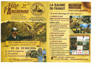 Foire à l&rsquo;ancienne Baume de Transit