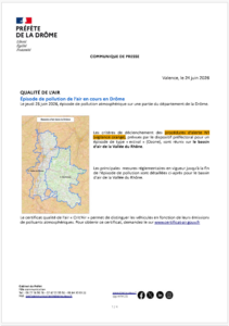 Communiqué de Presse sur la Qualité de l&rsquo;air