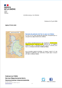 Communiqué de presse sur la qualité de l&rsquo;air