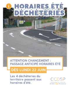 Changement horaires déchèteries